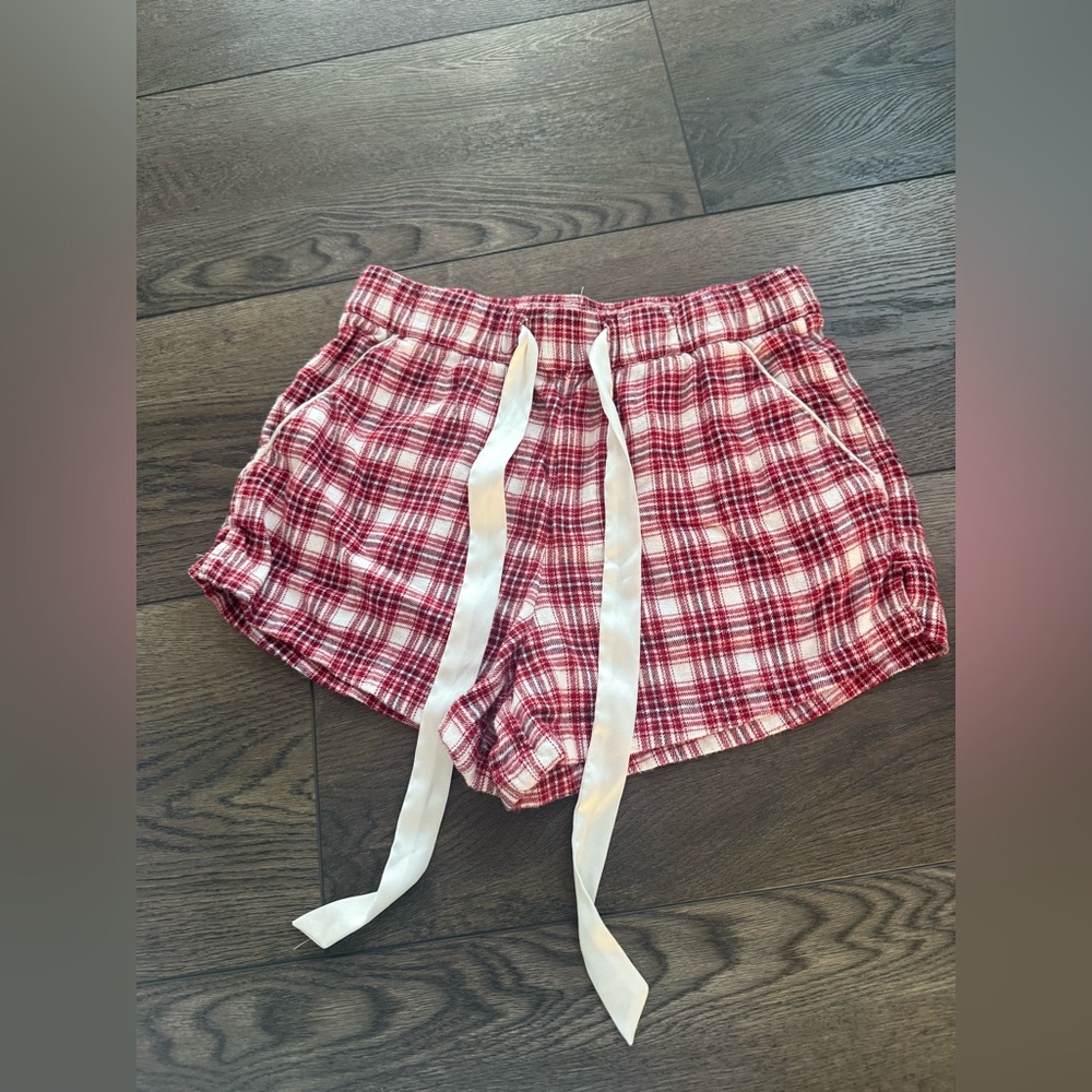Abercrombie & Fitch Red Plaid Shorts
